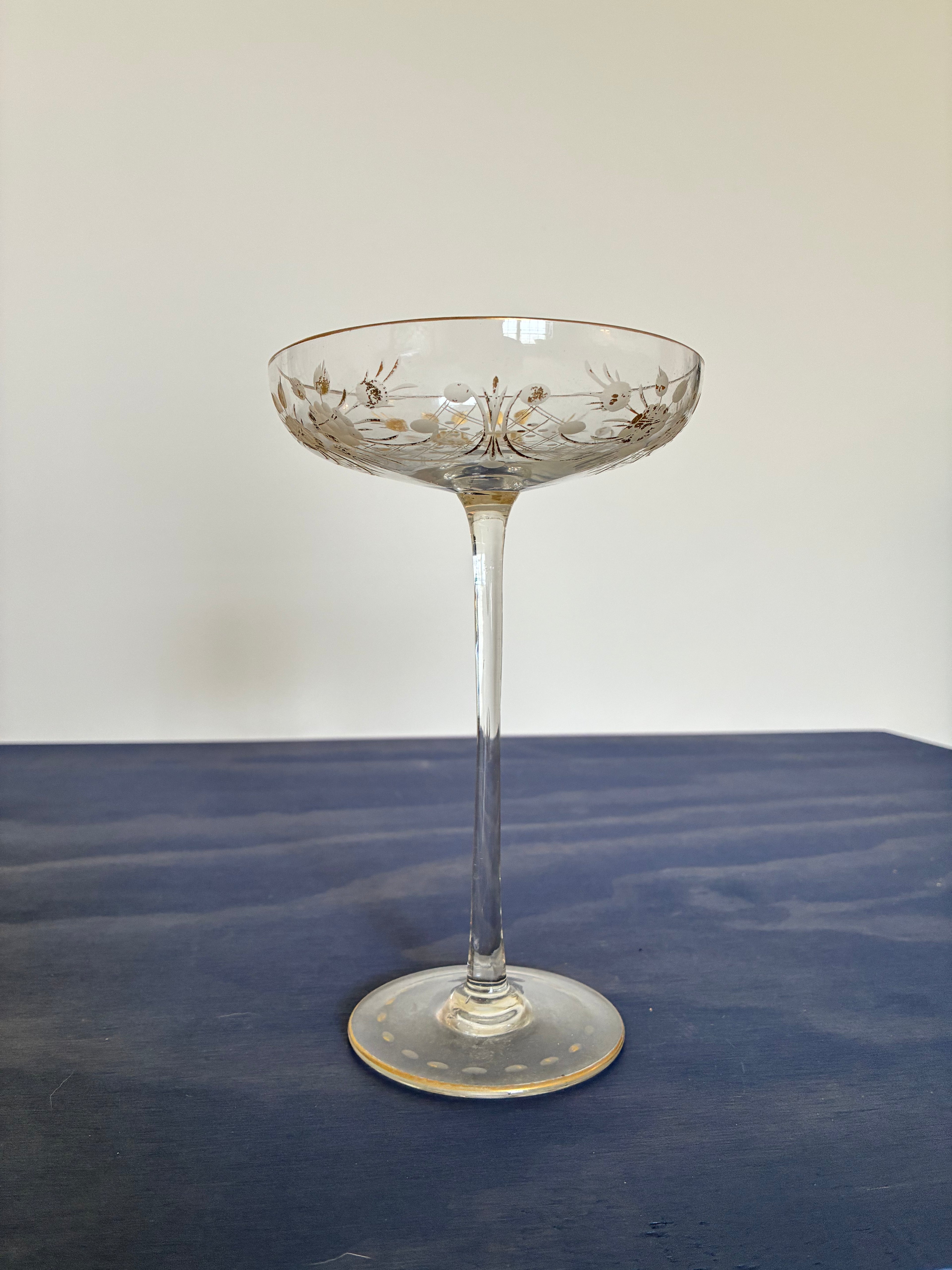 Floral Etched Tazza
