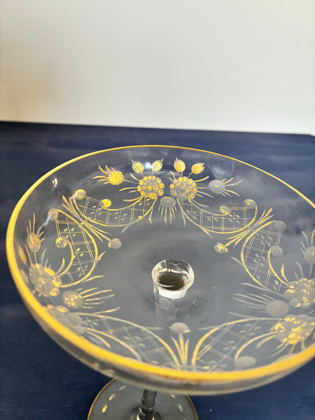 Floral Etched Tazza