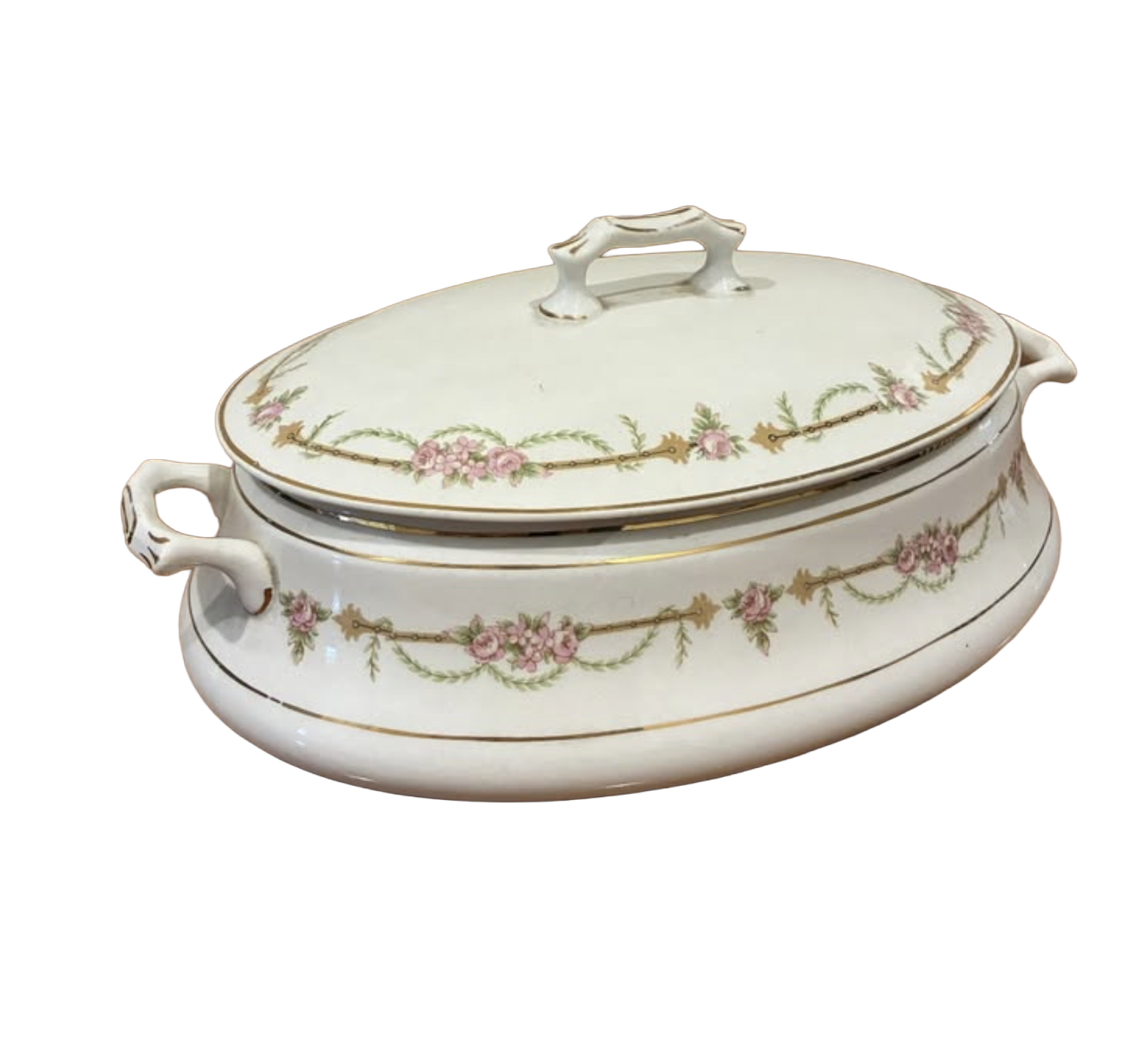 Hand-Painted Floral Porcelain Dish