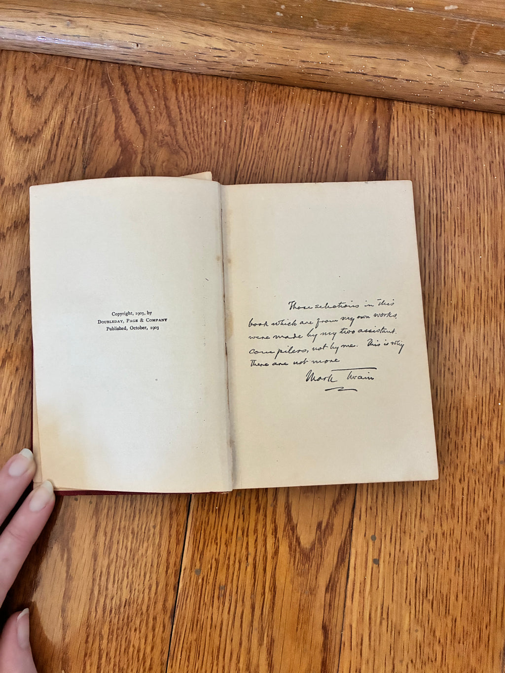 1906 volume of "Little Masterpieces of American Wit and Humor"