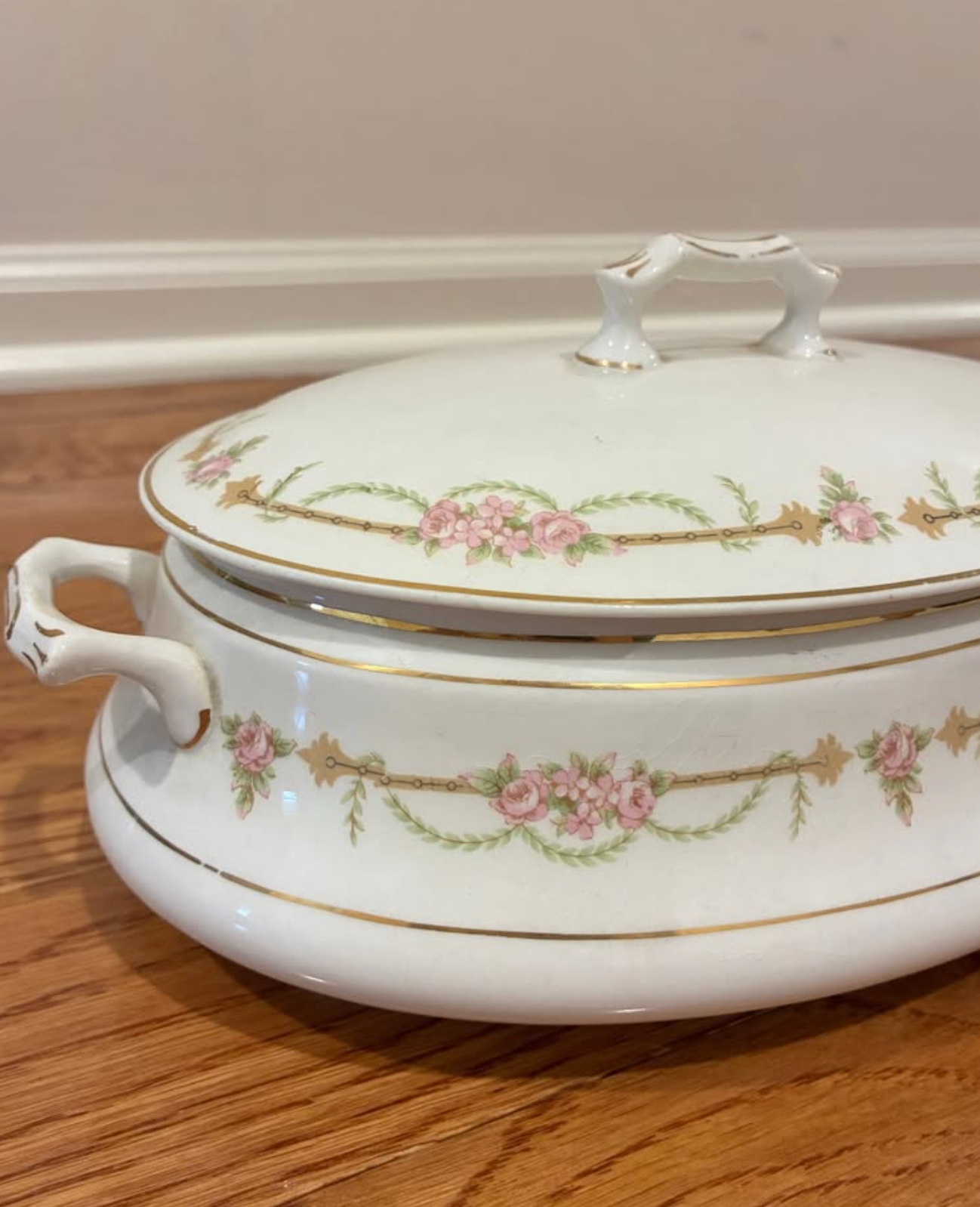 Hand-Painted Floral Porcelain Dish