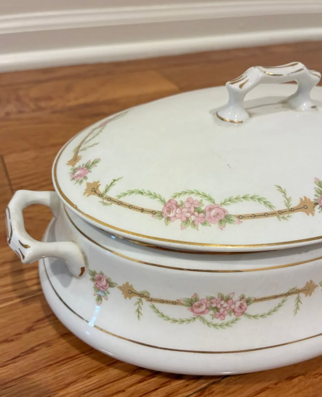 Hand-Painted Floral Porcelain Dish