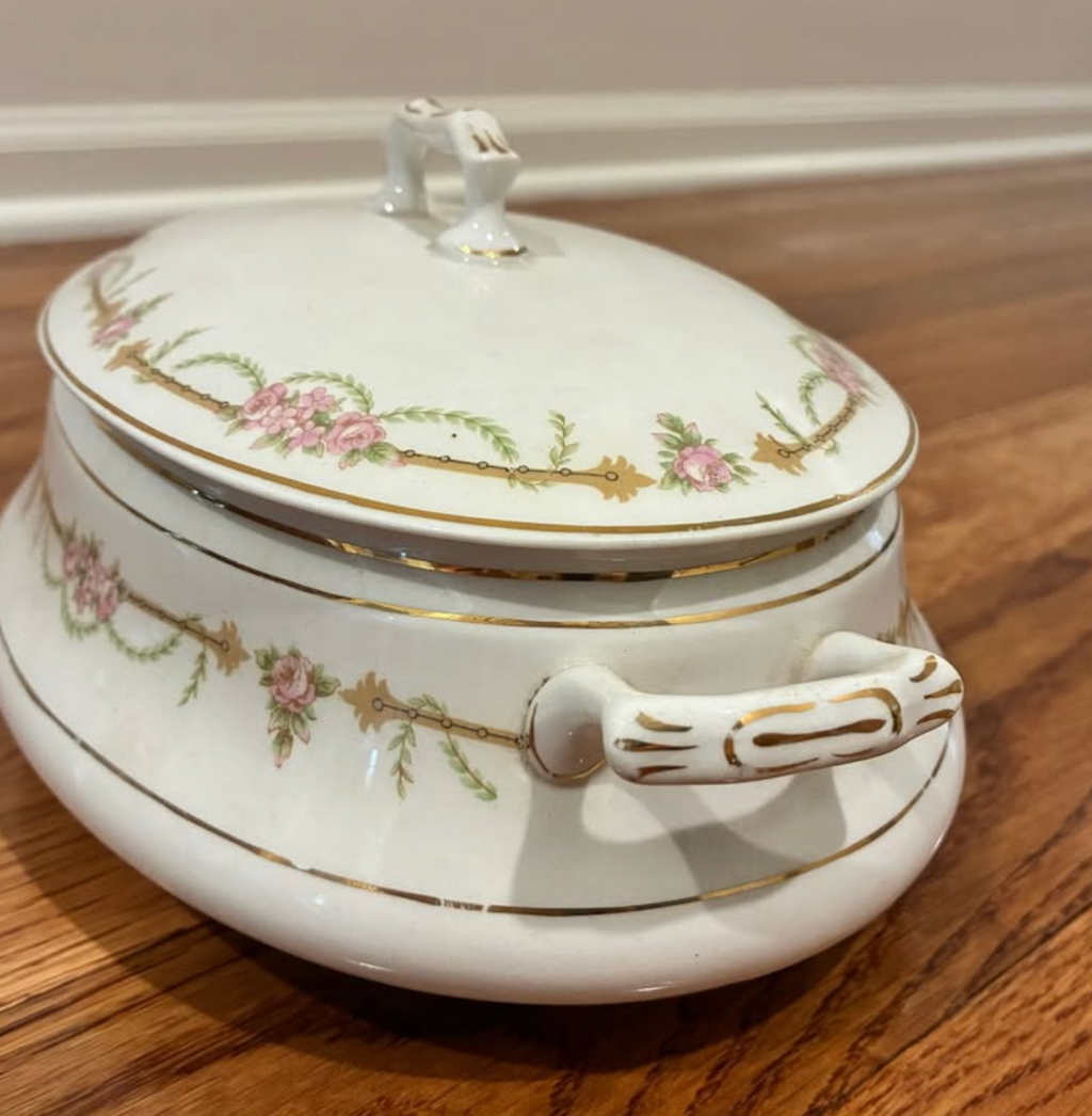 Hand-Painted Floral Porcelain Dish