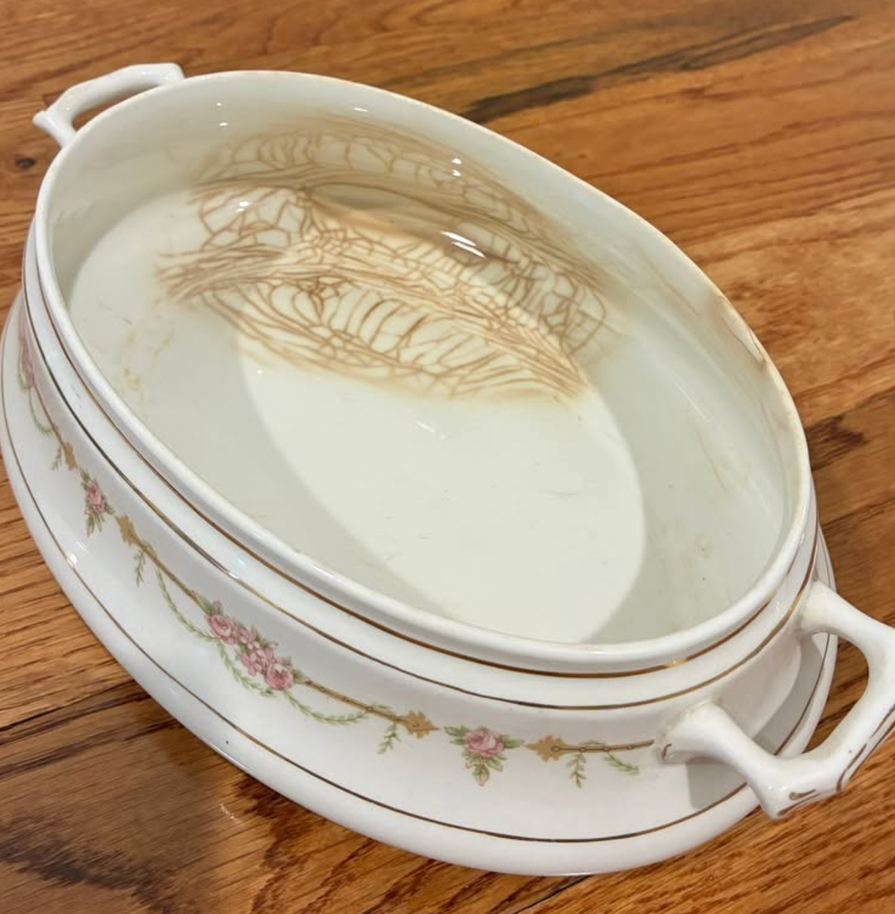 Hand-Painted Floral Porcelain Dish