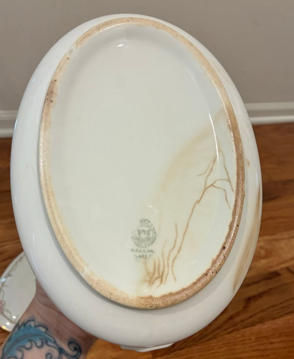 Hand-Painted Floral Porcelain Dish