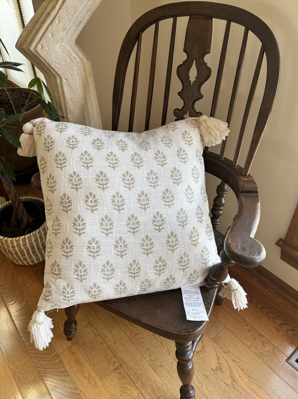 Floral Block Print Throw Pillow