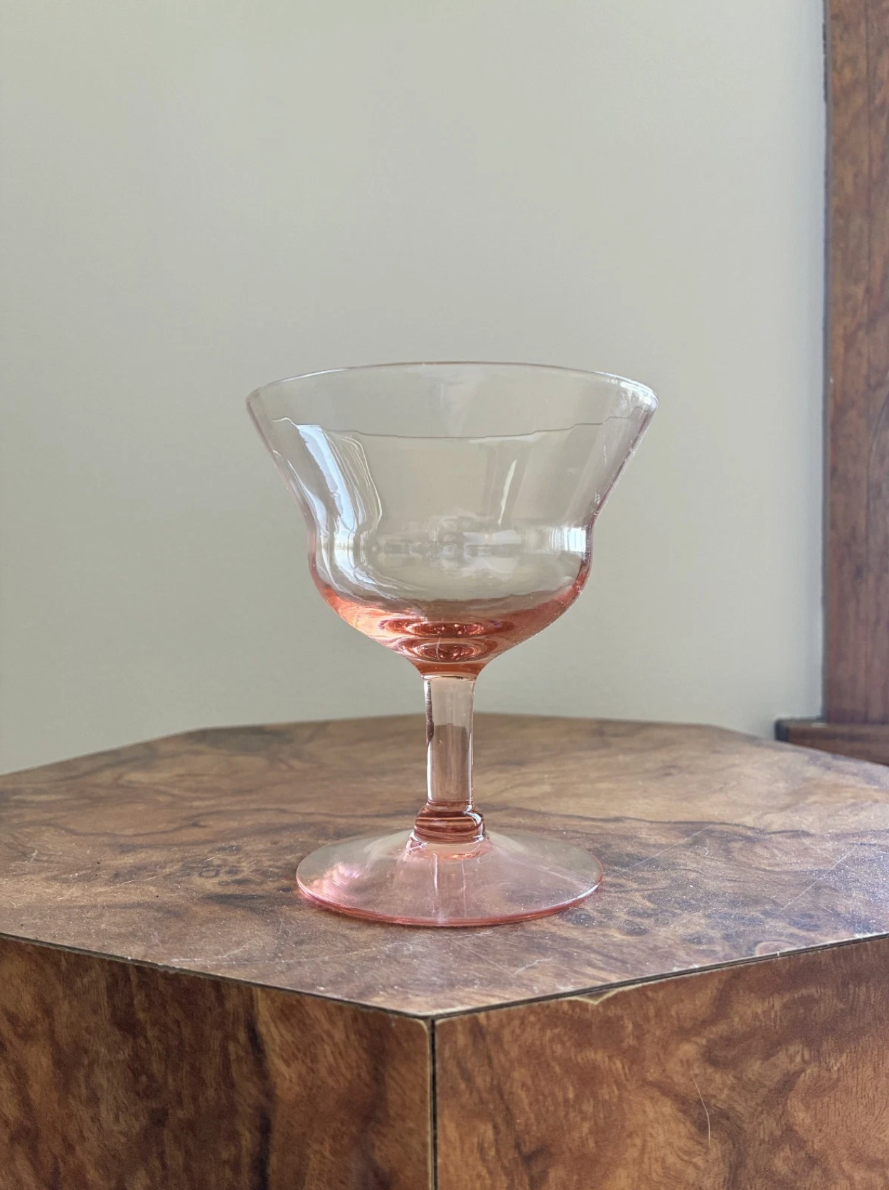 Vintage Pink Coupe Glass