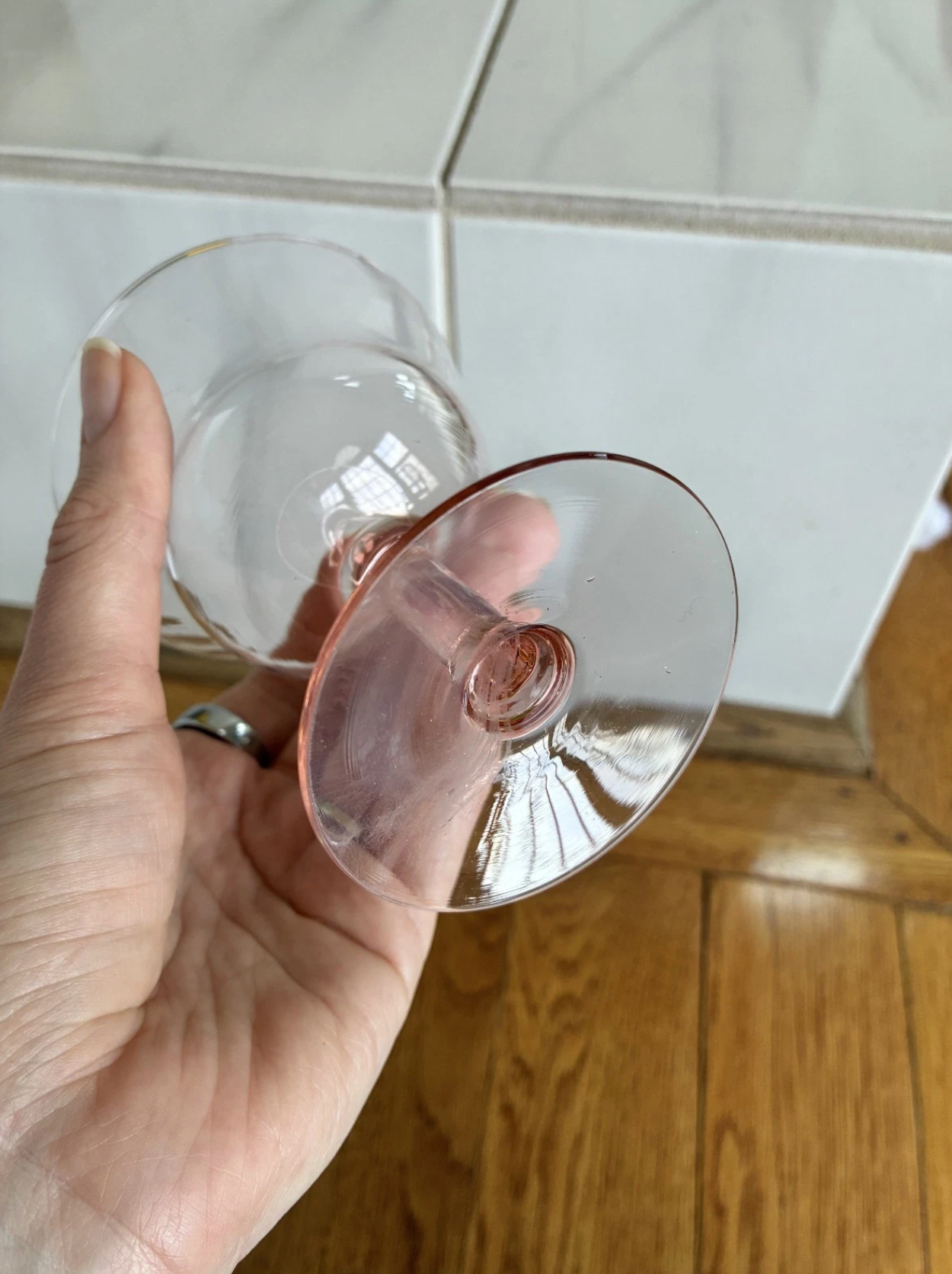 Vintage Pink Coupe Glass
