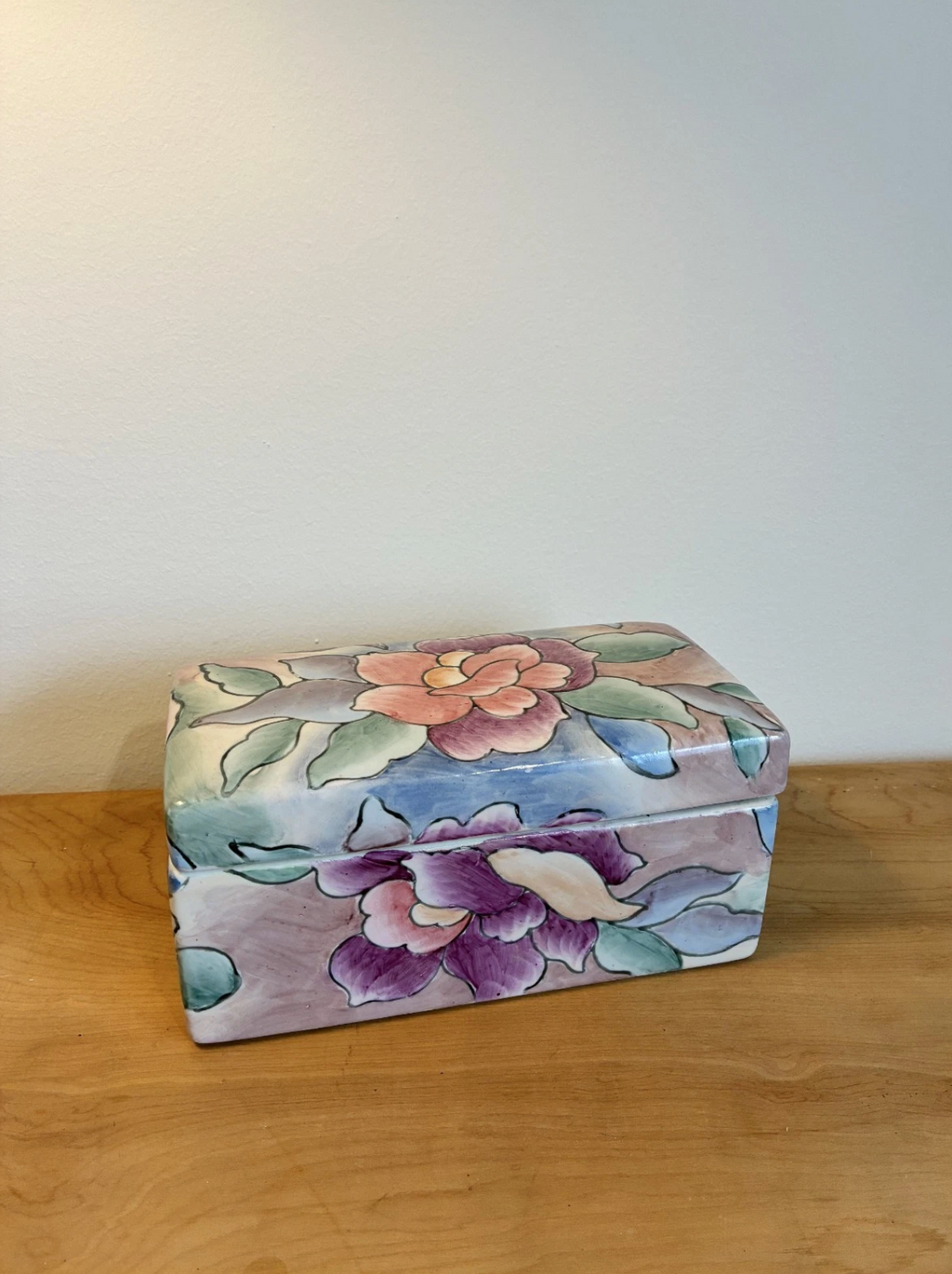 Floral Ceramic Box with Lid