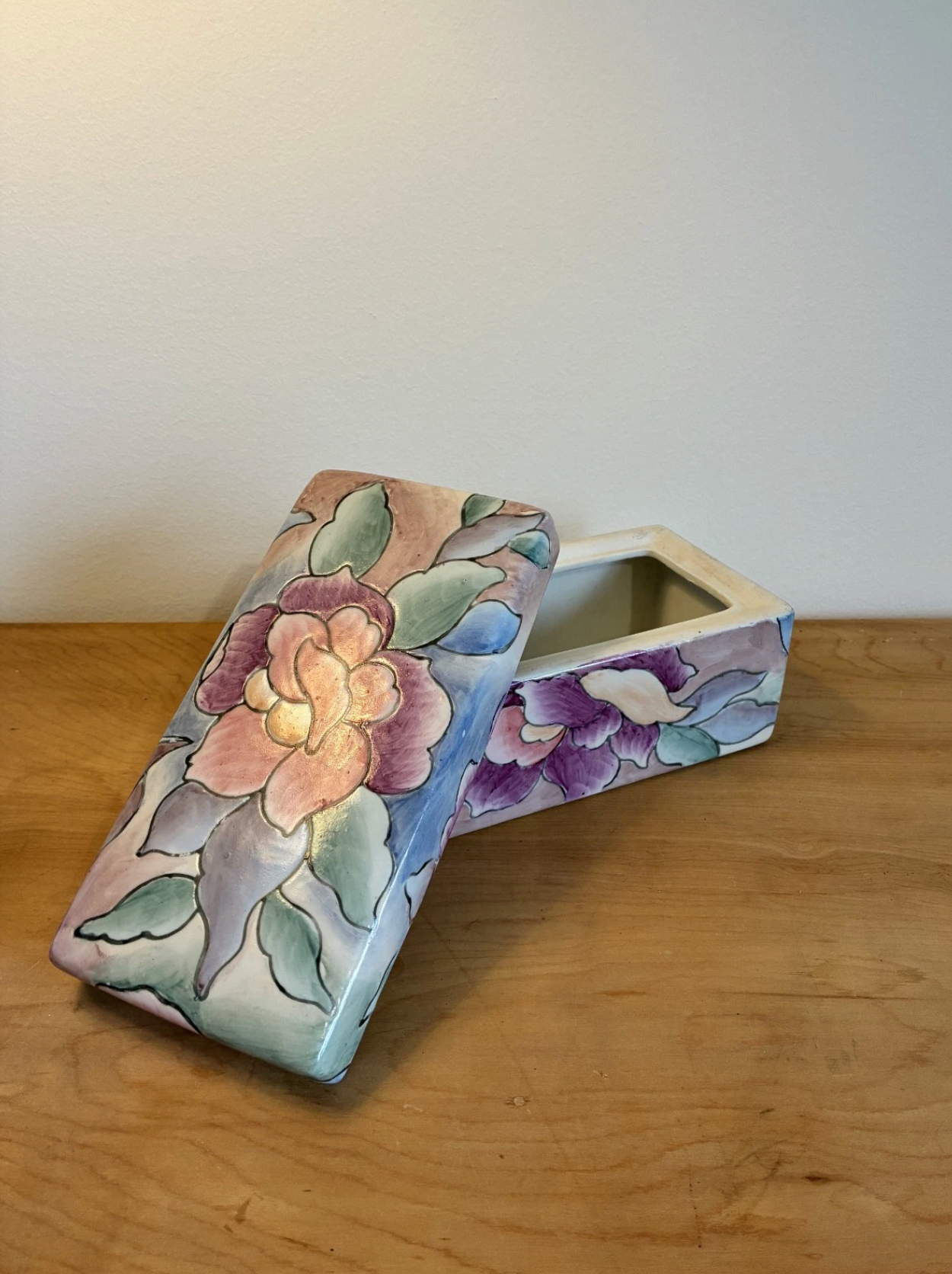 Floral Ceramic Box with Lid