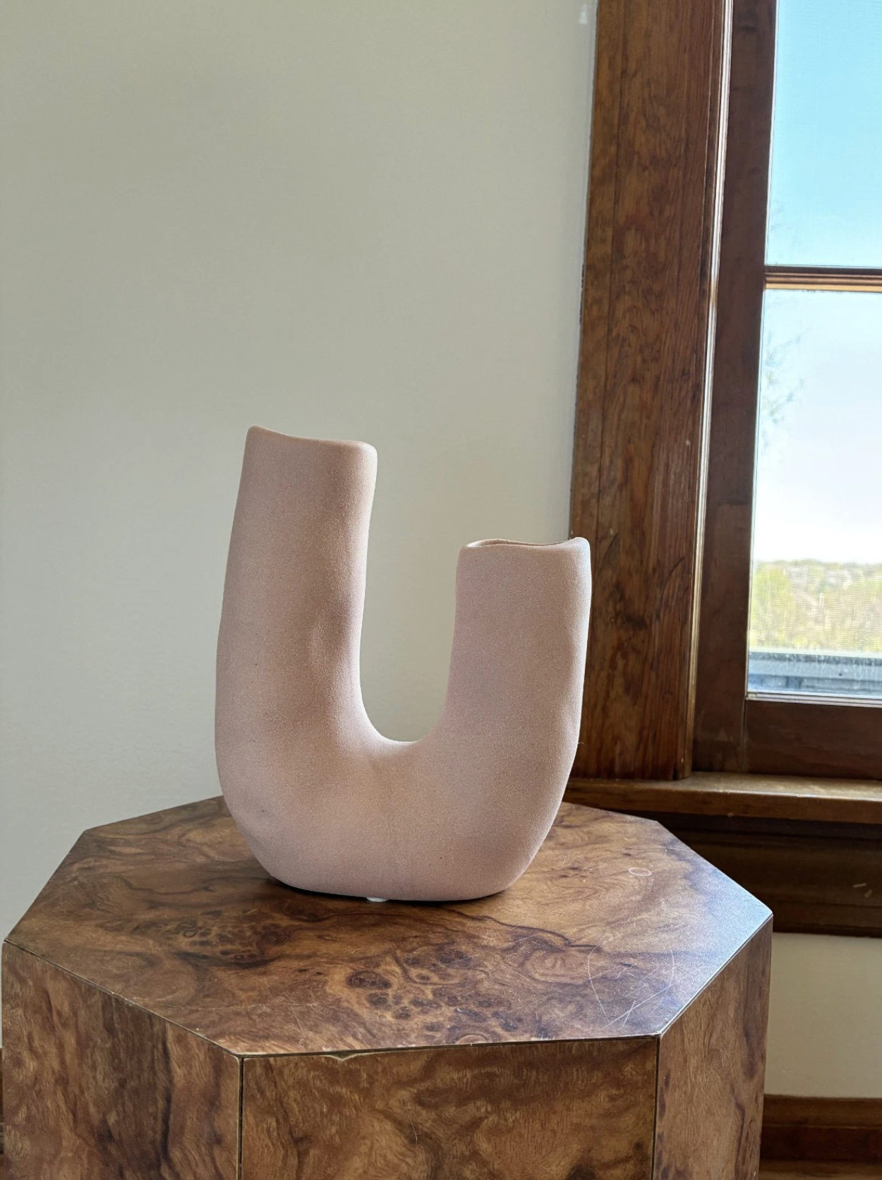 Pink U-Shaped Vase