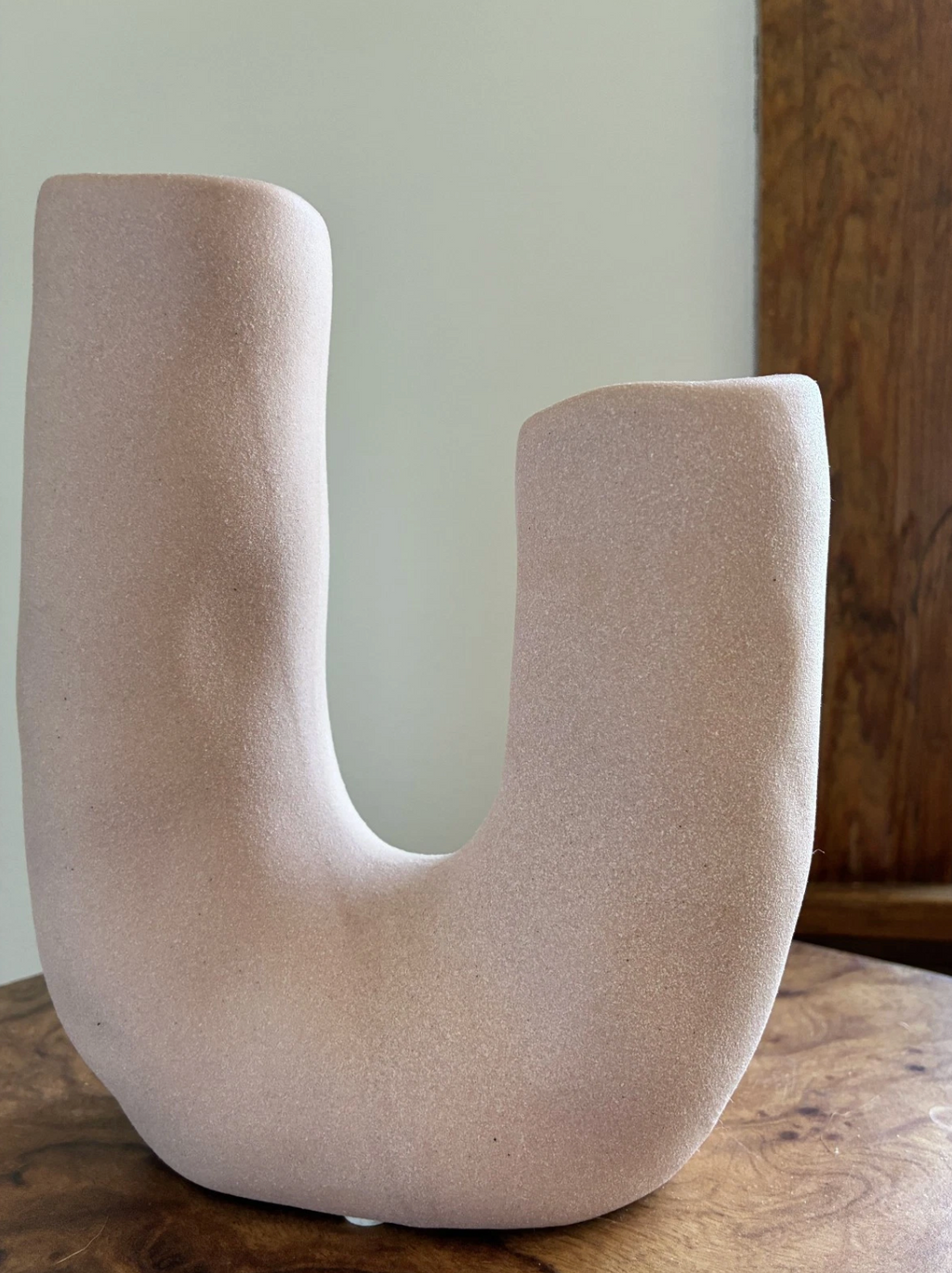 Pink U-Shaped Vase