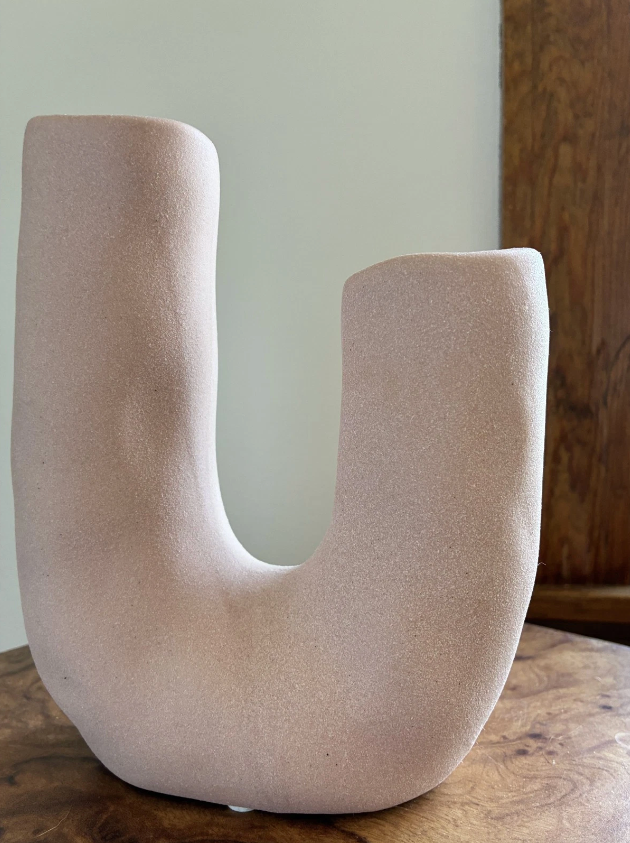 Pink U-Shaped Vase