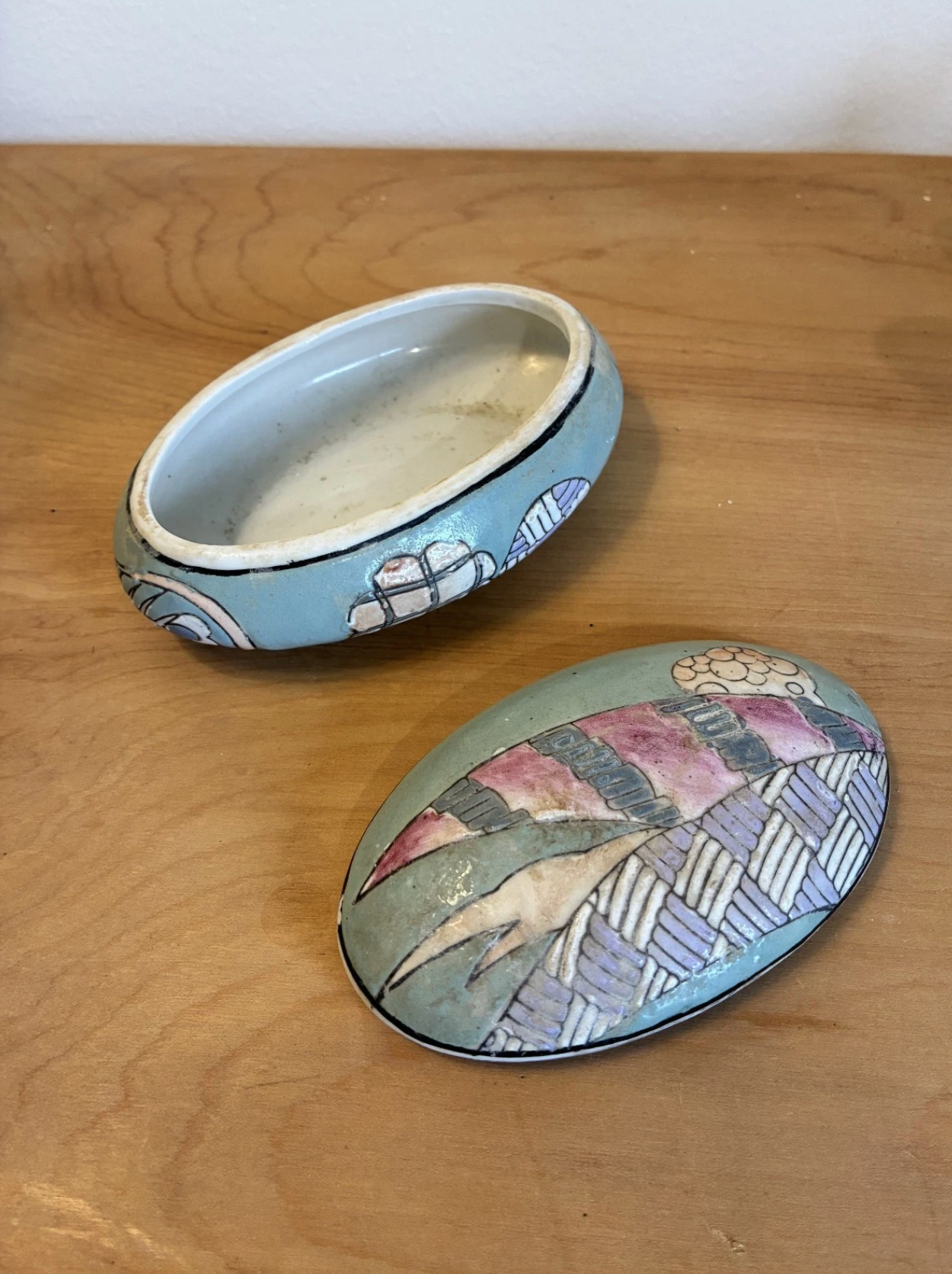 1980s Oval Dish with Lid