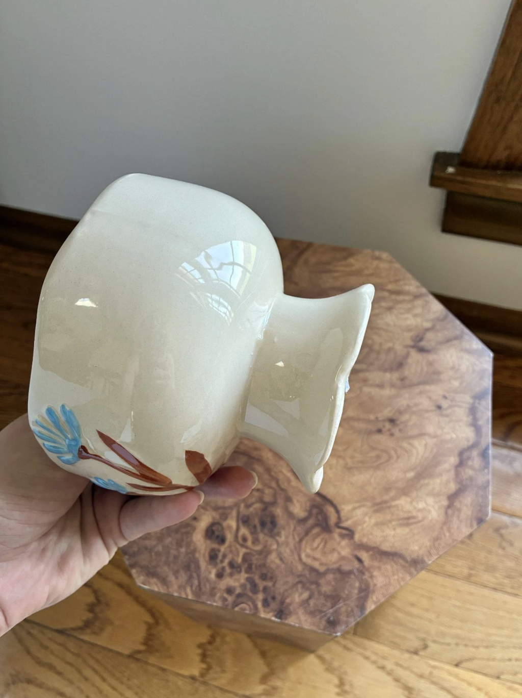 Blue Floral Compote Vase