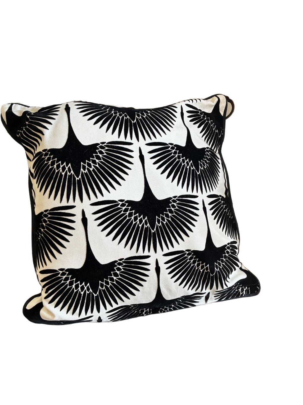 Black and Ivory Velvet Pillow
