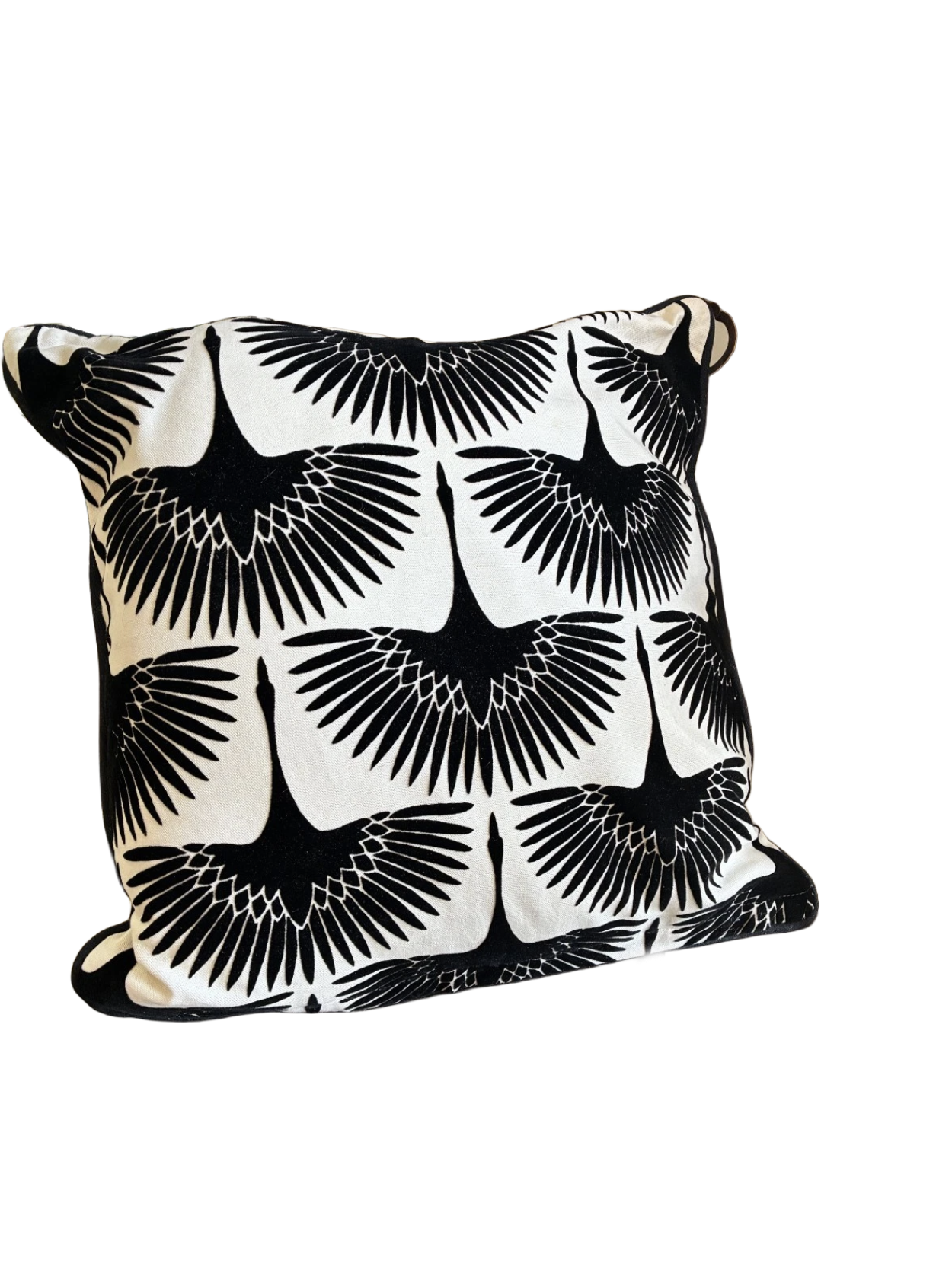 Black and Ivory Velvet Pillow