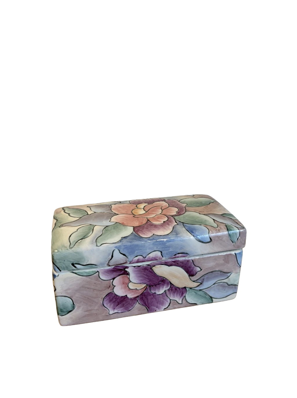 Floral Ceramic Box with Lid