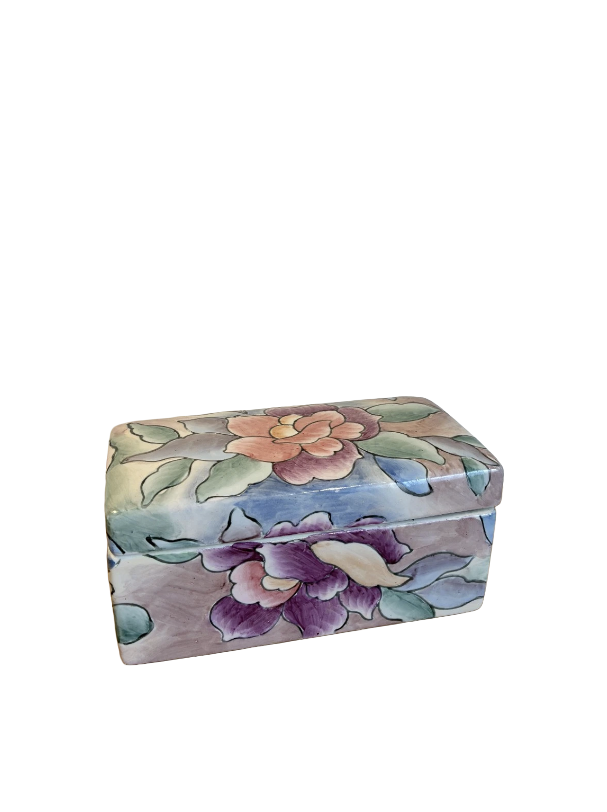Floral Ceramic Box with Lid