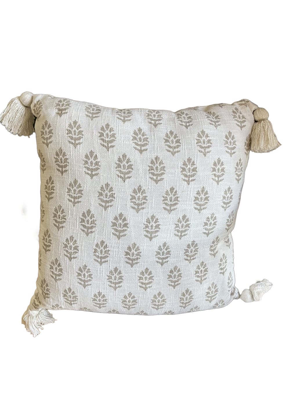 Floral Block Print Throw Pillow