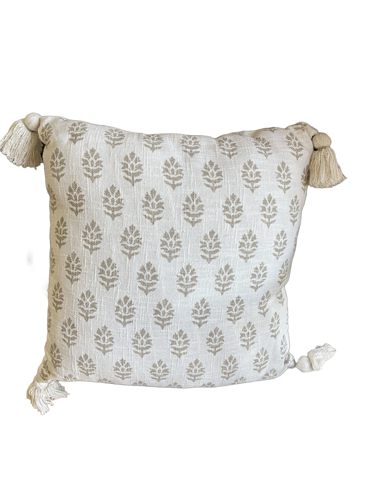 Floral Block Print Throw Pillow